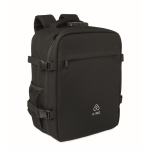 Mochila de viaje de poliéster RPET con compartimento para portátil 20L color negro segunda vista principal