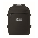 Mochila de viaje de poliéster RPET con compartimento para portátil 20L color negro vista de impresión