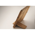 Cargador inalámbrico de madera con soporte de móvil y marco de fotos color madera vista fotografía cuarta vista