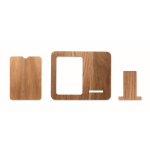 Cargador inalámbrico de madera con soporte de móvil y marco de fotos color madera sexta vista