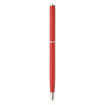 Bolígrafo de aluminio reciclado con clip cromado y tinta azul color rojo quinta vista