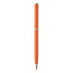 Bolígrafo de aluminio reciclado con clip cromado y tinta azul color naranja quinta vista