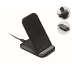 Soporte plegable de carga inalámbrica para móvil y carga USB-C 15W color negro