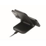 Soporte plegable de carga inalámbrica para móvil y carga USB-C 15W color negro tercera vista