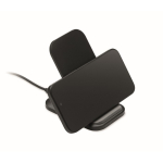 Soporte plegable de carga inalámbrica para móvil y carga USB-C 15W color negro quinta vista