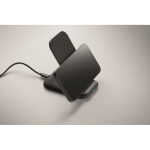 Soporte plegable de carga inalámbrica para móvil y carga USB-C 15W color negro vista fotografía septima vista