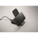Soporte plegable de carga inalámbrica para móvil y carga USB-C 15W color negro sexta vista