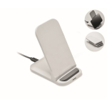 Soporte plegable de carga inalámbrica para móvil y carga USB-C 15W color blanco
