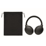 Auriculares inalámbricos plegables con micrófono y función manos libres color negro cuarta vista