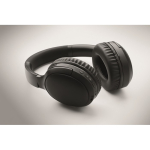 Auriculares inalámbricos plegables con micrófono y función manos libres color negro vista fotografía sexta vista