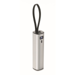Powerbank de aluminio reciclado con indicador de batería y cable 5.000mAh color plateado mate