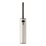 Powerbank de aluminio reciclado con indicador de batería y cable 5.000mAh color plateado mate septima vista