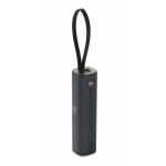 Powerbank de aluminio reciclado con indicador de batería y cable 5.000mAh color azul marino vista principal