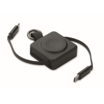 Cable retráctil con llavero y carga rápida con entrada USB-C 100W color negro