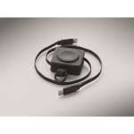Cable retráctil con llavero y carga rápida con entrada USB-C 100W color negro vista fotografía cuarta vista