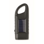 Linterna de plástico rígido de 3 LED con panel solar y dinamo manual color negro septima vista