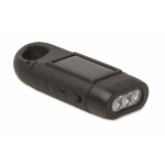 Linterna de plástico rígido de 3 LED con panel solar y dinamo manual color negro decima vista