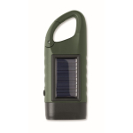 Linterna de plástico rígido de 3 LED con panel solar y dinamo manual color verde oscuro septima vista