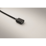 Llavero de aluminio con cable 5 en 1 y diferentes entradas de carga color negro