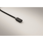 Llavero de aluminio con cable 5 en 1 y diferentes entradas de carga color negro