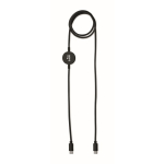 Cable de carga y transferencia de datos con cargador para smartwatch color negro vista principal
