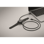 Cable de carga y transferencia de datos con cargador para smartwatch color blanco vista fotografía segunda vista