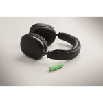 Auriculares inalámbricos de diadema con manos libres y recargable color negro vista fotografía septima vista