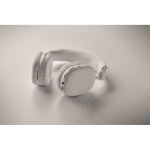 Auriculares inalámbricos de diadema con manos libres y recargable color blanco vista fotografía cuarta vista