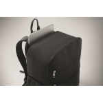 Mochila de viaje de nylon repelente al agua con múltiples bolsillos 20L color negro vista fotografía tercera vista