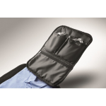 Mochila de viaje de nylon repelente al agua con múltiples bolsillos 20L color negro vista fotografía septima vista