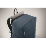 Mochila de viaje de nylon repelente al agua con múltiples bolsillos 20L color azul vista fotografía tercera vista