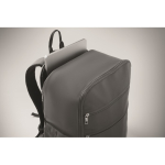 Mochila de viaje de nylon repelente al agua con múltiples bolsillos 20L color gris oscuro vista fotografía tercera vista
