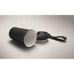 Vaso térmico de acero inox. reciclado con asa y sistema antifugas 400ml color negro vista fotografía tercera vista