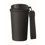 Vaso térmico de acero inox. reciclado con asa y sistema antifugas 400ml color negro cuarta vista