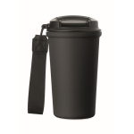 Vaso térmico de acero inox. reciclado con asa y sistema antifugas 400ml color negro quinta vista