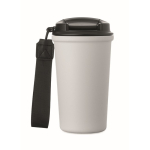 Vaso térmico de acero inox. reciclado con asa y sistema antifugas 400ml color blanco quinta vista