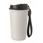 Vaso térmico de acero inox. reciclado con asa y sistema antifugas 400ml color blanco octava vista