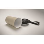 Vaso térmico de acero inox. reciclado con asa y sistema antifugas 400ml color beige vista fotografía tercera vista