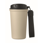 Vaso térmico de acero inox. reciclado con asa y sistema antifugas 400ml color beige cuarta vista