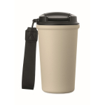 Vaso térmico de acero inox. reciclado con asa y sistema antifugas 400ml color beige quinta vista