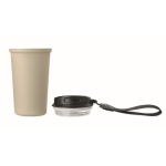 Vaso térmico de acero inox. reciclado con asa y sistema antifugas 400ml color beige sexta vista