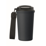 Vaso térmico de acero inox. reciclado con asa y sistema antifugas 400ml color azul marino quinta vista