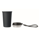 Vaso térmico de acero inox. reciclado con asa y sistema antifugas 400ml color azul marino sexta vista