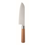 Cuchillo de chef de acero inoxidable y madera de haya con protección color plateado