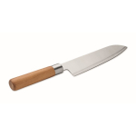 Cuchillo de chef de acero inoxidable y madera de haya con protección color plateado segunda vista