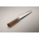 Cuchillo de chef de acero inoxidable y madera de haya con protección color plateado vista fotografía cuarta vista