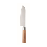 Cuchillo de chef de acero inoxidable y madera de haya con protección color plateado vista de impresión