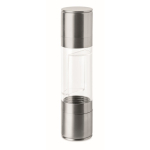 Molinillo para sal y pimienta en acero inox. y acrílico con doble tapa color plateado segunda vista