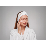 Banda ajustable de microfibra para el cabello para el cuidado facial color blanco vista principal