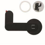 Soporte magnético de aluminio para móvil con anillo metálico color negro